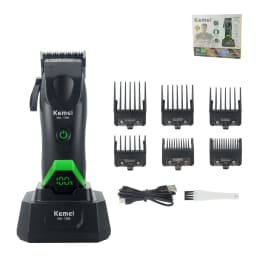 Kemei Professional Hair Clipper LED Display Trimmer Charging Base Hair Care Appliance Adjustable Clipper for Men KM-1385 KM-1386