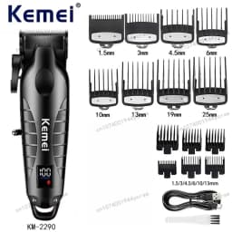Kemei KM-2290 KM-2293 KM-T95 Professional Cutting Machine Electric Shaver Hair Trimmers with LCD Display Men's Hair Clippers