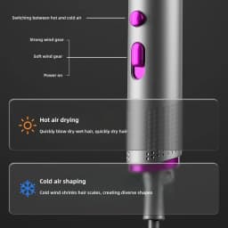 220V New Foldable Hair Dryer 2400W High-Power Silent Hair Dryer With Cold And Hot Air Distribution And Multi Nozzle Blower