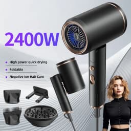 220V New Foldable Hair Dryer 2400W High-Power Silent Hair Dryer With Cold And Hot Air Distribution And Multi Nozzle Blower