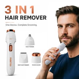 3 in 1 Electric Hair Removal Set USB Rechargeable Nose Underarm Leg Hair Trimmer Device for Men Women Personal Grooming 2026 New