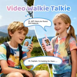 Kids Video Walkie Talkies 2 Pack Long Range Walkie-Talkie Rechargeable for Indoor Camping Hiking Travel Gift for Boys Girls