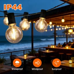 24V 30M Low Voltage String Lights with Remote Control Horizontal Bulbs Indoor-Outdoor Waterproof Garden Decor UK Plug