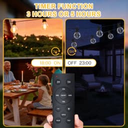 24V 30M Low Voltage String Lights with Remote Control Horizontal Bulbs Indoor-Outdoor Waterproof Garden Decor UK Plug