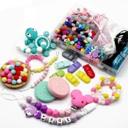 Cute-Idea 10PCs Silicone Beads Feather Teether BPA Free DIY Infant Teething Necklace Rodent Pendant Jewelry Nursing Shower