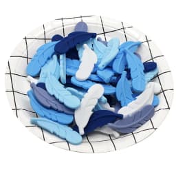 Cute-Idea 10PCs Silicone Beads Feather Teether BPA Free DIY Infant Teething Necklace Rodent Pendant Jewelry Nursing Shower
