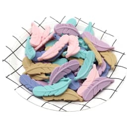 Cute-Idea 10PCs Silicone Beads Feather Teether BPA Free DIY Infant Teething Necklace Rodent Pendant Jewelry Nursing Shower