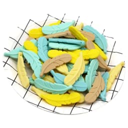 Cute-Idea 10PCs Silicone Beads Feather Teether BPA Free DIY Infant Teething Necklace Rodent Pendant Jewelry Nursing Shower