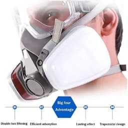 6200 Type Gas Mask Industrial Half Face Painting Spraying Respirator with Protective Glasses Suit Safety Work Filter Replace