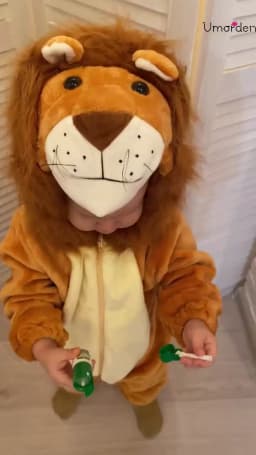 Umorden Animal King Lion Kigurumi Costume Baby Boys Infant Toddler Winter Pajamas Jumpsuit Onesies Flannel Birthday Fancy Dress
