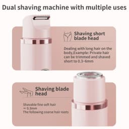 Ladies Dual‑head Electric Shaver, 2‑in‑1 Body Hair Remover, Suitable for Bikini Zone, Arm, Leg and Facial Use