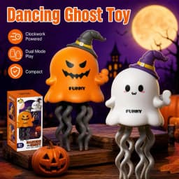 Wind-Up Dancing Ghost Toy for Kids, Interactive Moving Singing Toy with Music and Lights, Educational Toddler Toy