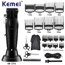Kemei KM-2296 KM-1256 KM-3382 Professional Hair Clipper Kit Electric Shaver Male Hair Cutting Machine Men’s Trimmer Machine