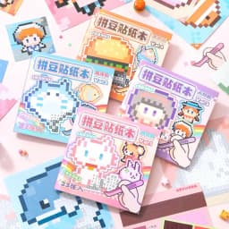 Pixel Art Sticker Book DIY Animal Puzzle Mosaic Craft Educational Toy Kids 23 Sheets Activity Game Cartoon Cute Gift Supplies