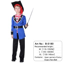 Halloween Viking Pirate Costume Medieval Retro Pirate Captain Showing Suit Carnival Party Nightclub Bar Dress Up No Props
