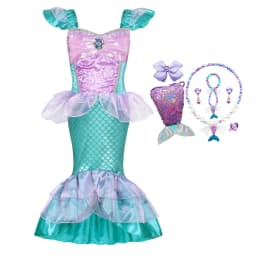 Girl Mermaid Princess Costume Kid Fancy Ariel Party Carnival Birthday Gift Summer Dress Shiny Sequin Mermaid Dress 2-10T