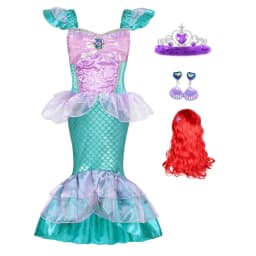 Girl Mermaid Princess Costume Kid Fancy Ariel Party Carnival Birthday Gift Summer Dress Shiny Sequin Mermaid Dress 2-10T