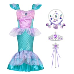 Girl Mermaid Princess Costume Kid Fancy Ariel Party Carnival Birthday Gift Summer Dress Shiny Sequin Mermaid Dress 2-10T