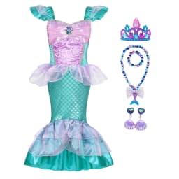Girl Mermaid Princess Costume Kid Fancy Ariel Party Carnival Birthday Gift Summer Dress Shiny Sequin Mermaid Dress 2-10T