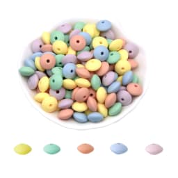 Cute-idea 20Pcs Baby Silicone Lentil Beads 12MM Abacus beads DIY Pacifier Chain Toys Baby Teething Teether Baby goods BPA Free