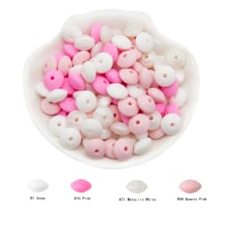 Cute-idea 20Pcs Baby Silicone Lentil Beads 12MM Abacus beads DIY Pacifier Chain Toys Baby Teething Teether Baby goods BPA Free