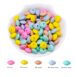 Cute-idea 20Pcs Baby Silicone Lentil Beads 12MM Abacus beads DIY Pacifier Chain Toys Baby Teething Teether Baby goods BPA Free