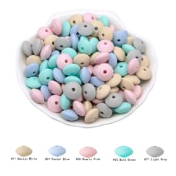 Cute-idea 20Pcs Baby Silicone Lentil Beads 12MM Abacus beads DIY Pacifier Chain Toys Baby Teething Teether Baby goods BPA Free