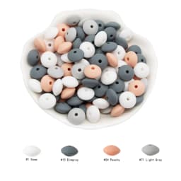 Cute-idea 20Pcs Baby Silicone Lentil Beads 12MM Abacus beads DIY Pacifier Chain Toys Baby Teething Teether Baby goods BPA Free
