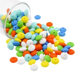 Cute-idea 20Pcs Baby Silicone Lentil Beads 12MM Abacus beads DIY Pacifier Chain Toys Baby Teething Teether Baby goods BPA Free