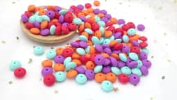 Cute-idea 20Pcs Baby Silicone Lentil Beads 12MM Abacus beads DIY Pacifier Chain Toys Baby Teething Teether Baby goods BPA Free