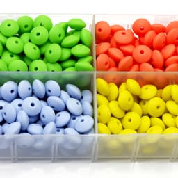 Cute-idea 20Pcs Baby Silicone Lentil Beads 12MM Abacus beads DIY Pacifier Chain Toys Baby Teething Teether Baby goods BPA Free