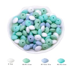 Cute-idea 20Pcs Baby Silicone Lentil Beads 12MM Abacus beads DIY Pacifier Chain Toys Baby Teething Teether Baby goods BPA Free