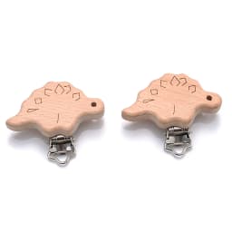 5Pcs/Lot New Arrival Lovely Wooden Pacifier Clip Natural Beech Wood Accessories for Baby Handmade Dummy Clips Pacifier Chain