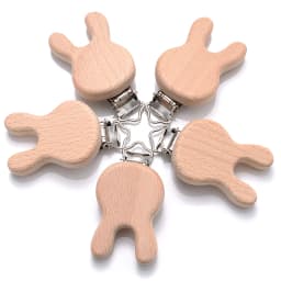 5Pcs/Lot New Arrival Lovely Wooden Pacifier Clip Natural Beech Wood Accessories for Baby Handmade Dummy Clips Pacifier Chain