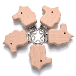 5Pcs/Lot New Arrival Lovely Wooden Pacifier Clip Natural Beech Wood Accessories for Baby Handmade Dummy Clips Pacifier Chain