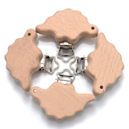 5Pcs/Lot New Arrival Lovely Wooden Pacifier Clip Natural Beech Wood Accessories for Baby Handmade Dummy Clips Pacifier Chain