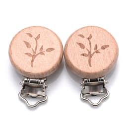 5Pcs/Lot New Arrival Lovely Wooden Pacifier Clip Natural Beech Wood Accessories for Baby Handmade Dummy Clips Pacifier Chain