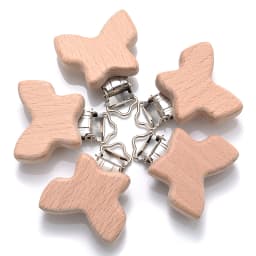 5Pcs/Lot New Arrival Lovely Wooden Pacifier Clip Natural Beech Wood Accessories for Baby Handmade Dummy Clips Pacifier Chain