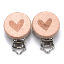 5Pcs/Lot New Arrival Lovely Wooden Pacifier Clip Natural Beech Wood Accessories for Baby Handmade Dummy Clips Pacifier Chain