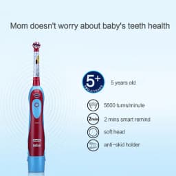Oral-B Kid's Electric Toothbrush Battery Powered Rotation Tooth Brush Oral Dental Clean with 2 Minutes Timer For Children Age 3+