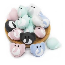 Cute-idea 10pcs/lot Silicone Teether Beads Food Grade Animal Chewable Beads DIY Pacifier Chain Toys Accessories Baby Product