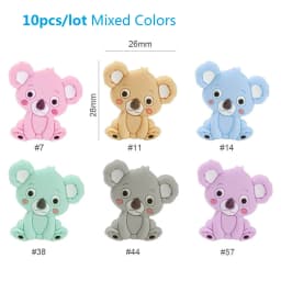 Cute-idea 10pcs/lot Silicone Teether Beads Food Grade Animal Chewable Beads DIY Pacifier Chain Toys Accessories Baby Product