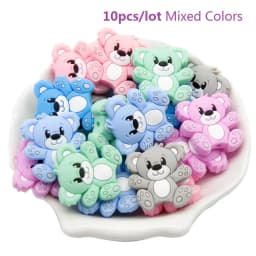 Cute-idea 10pcs/lot Silicone Teether Beads Food Grade Animal Chewable Beads DIY Pacifier Chain Toys Accessories Baby Product