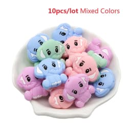 Cute-idea 10pcs/lot Silicone Teether Beads Food Grade Animal Chewable Beads DIY Pacifier Chain Toys Accessories Baby Product