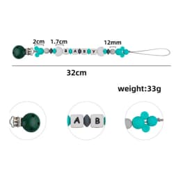 NEW Custom Handmade Personalized Name Silicone Letters Beads Pacifier Clips Chain Baby Teether Holder Bracelet Chew Nursing Gift