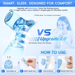 Electric Nasal Rinse Irrigation Self-Cleaning with Auto Waste Collection, 30 Salt Packets for Sinus Discomfort Relief
