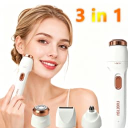 3 in 1 Electric Shaver for Women Bikini Trimmer Facial Shaver Underarm Leg Hair Remover Portable Painless Epilator