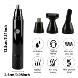AUTHONE 3 in 1 Electric Nose Ear Hair Trimmer for Men All Purpose Beauty Set Painless Trimming Nose Hair Beard Eyebrow Trimming