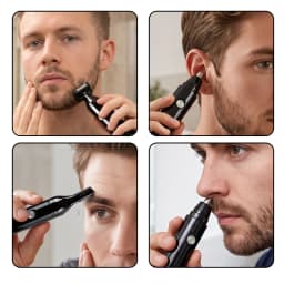 AUTHONE 3 in 1 Electric Nose Ear Hair Trimmer for Men All Purpose Beauty Set Painless Trimming Nose Hair Beard Eyebrow Trimming