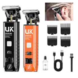 Professional Hair Clipper for Men Digital Display Electric Hair Trimmer Titanium Blade Rechargeable Beard Cutter with Guide Comb